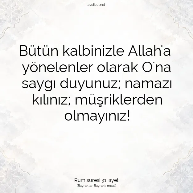 Ayetbul | Kuran Mealleri | Quran | Rum suresi 31. ayet