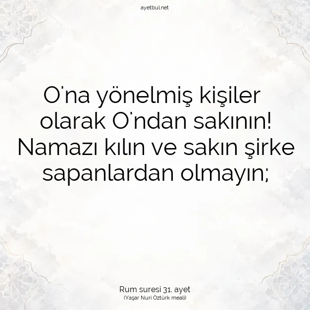 Ayetbul | Kuran Mealleri | Quran | Rum suresi 31. ayet