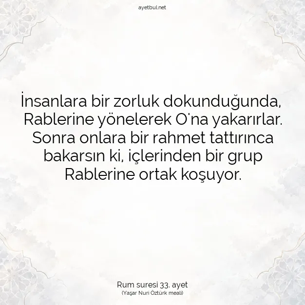 Ayetbul | Kuran Mealleri | Quran | Rum suresi 33. ayet