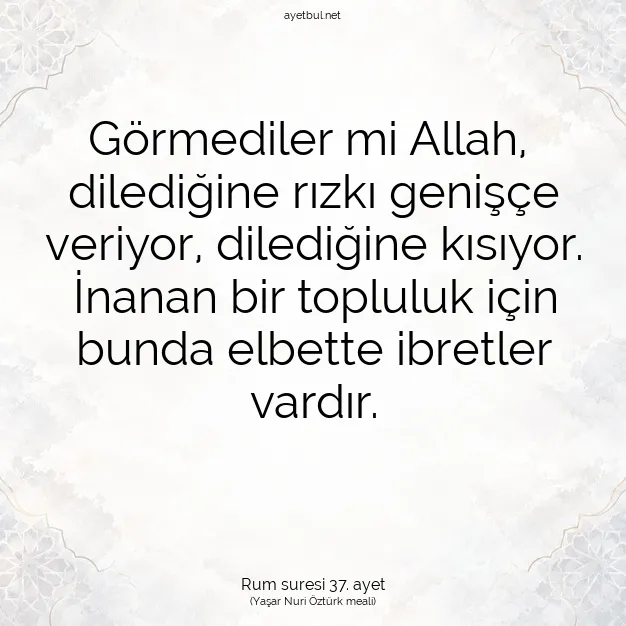 Ayetbul | Kuran Mealleri | Quran | Rum suresi 37. ayet