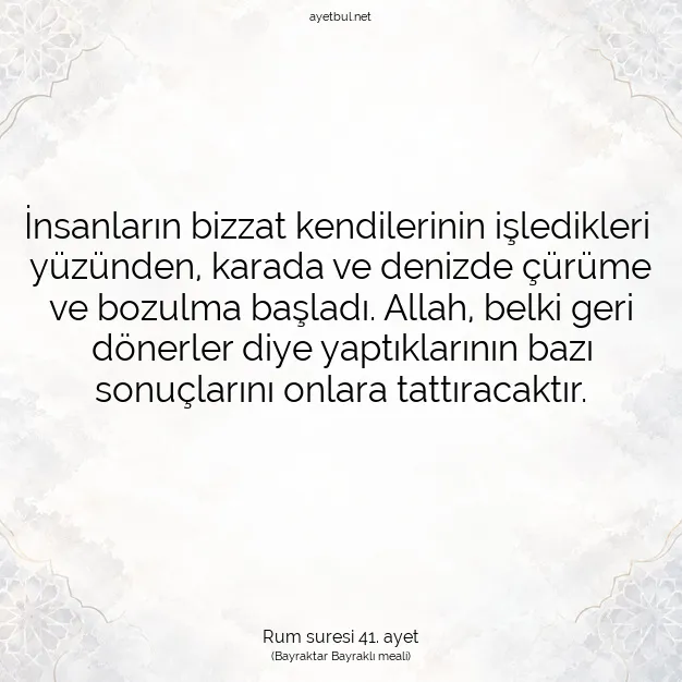 Ayetbul | Kuran Mealleri | Quran | Rum suresi 41. ayet