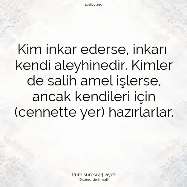 Ayetbul | Kuran Mealleri | Quran | Rum suresi 44. ayet