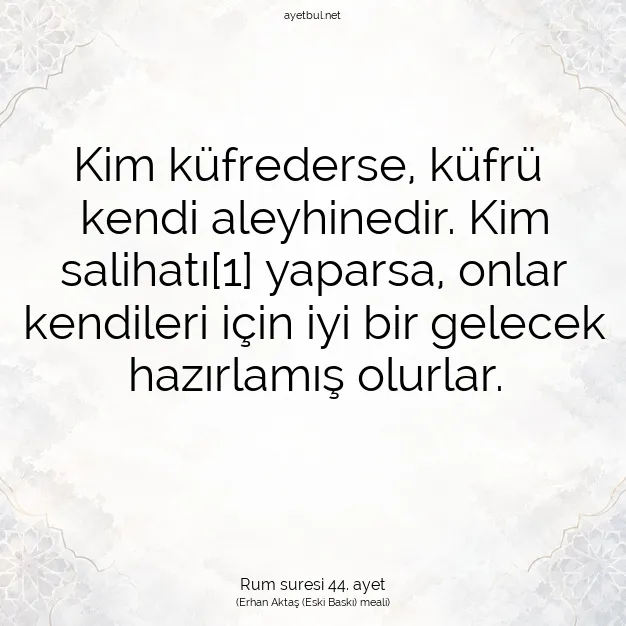Ayetbul | Kuran Mealleri | Quran | Rum suresi 44. ayet