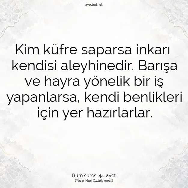Ayetbul | Kuran Mealleri | Quran | Rum suresi 44. ayet