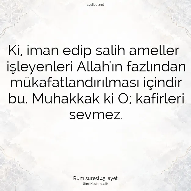 Ayetbul | Kuran Mealleri | Quran | Rum suresi 45. ayet