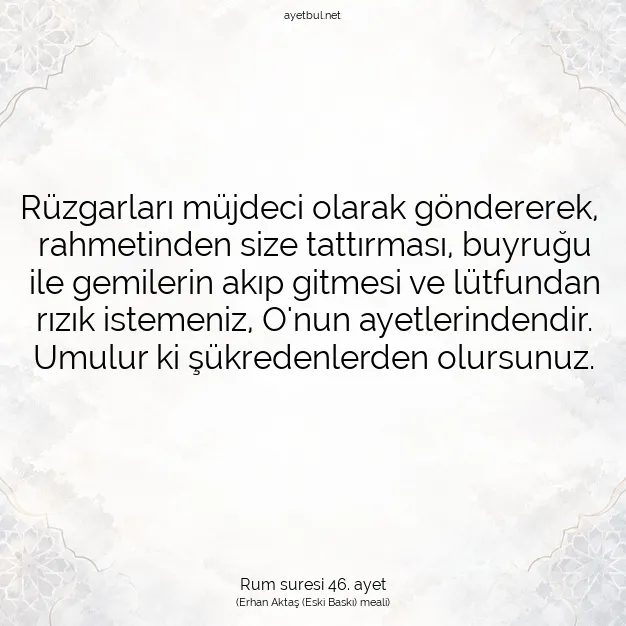 Ayetbul | Kuran Mealleri | Quran | Rum suresi 46. ayet