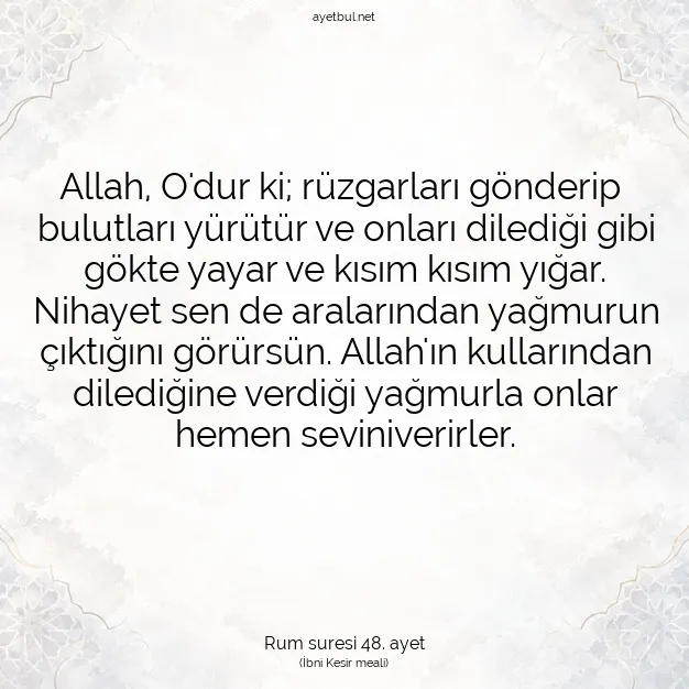 Ayetbul | Kuran Mealleri | Quran | Rum suresi 48. ayet