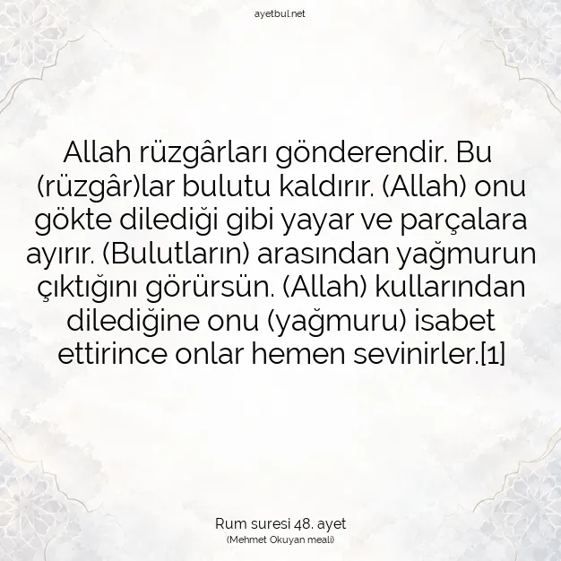 Ayetbul | Kuran Mealleri | Quran | Rum suresi 48. ayet
