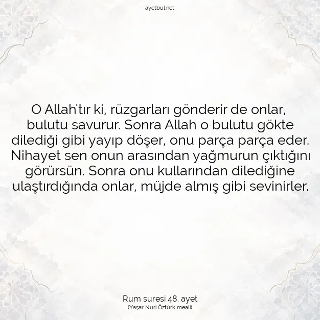 Ayetbul | Kuran Mealleri | Quran | Rum suresi 48. ayet