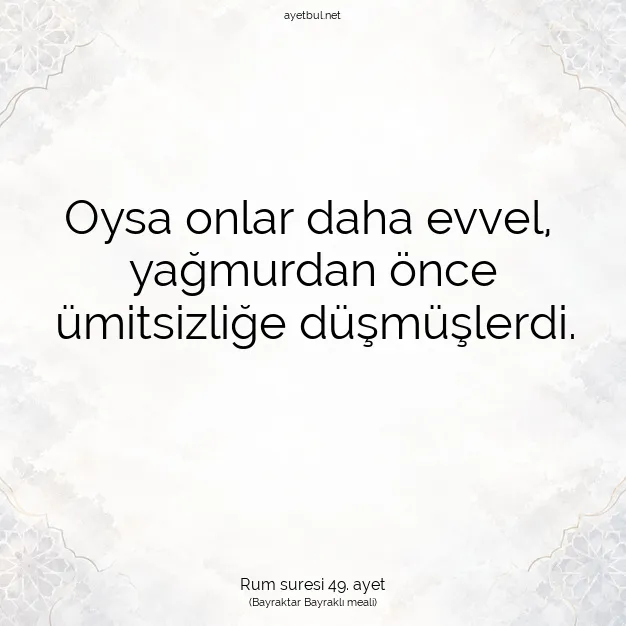 Ayetbul | Kuran Mealleri | Quran | Rum suresi 49. ayet