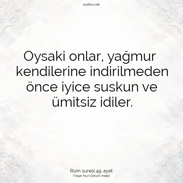 Ayetbul | Kuran Mealleri | Quran | Rum suresi 49. ayet