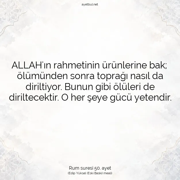 Ayetbul | Kuran Mealleri | Quran | Rum suresi 50. ayet