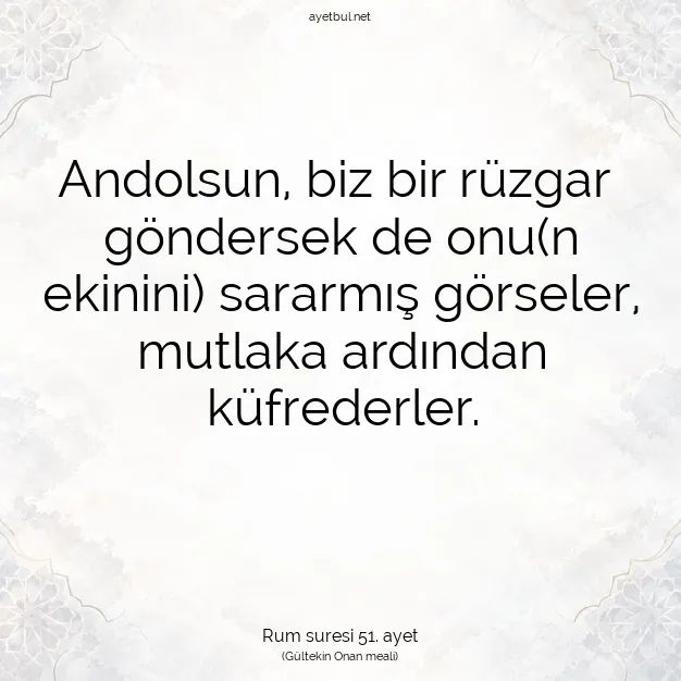 Ayetbul | Kuran Mealleri | Quran | Rum suresi 51. ayet