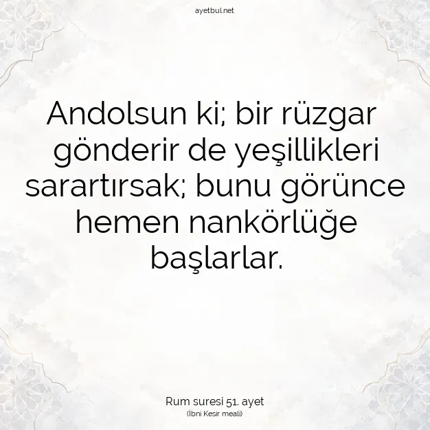 Ayetbul | Kuran Mealleri | Quran | Rum suresi 51. ayet