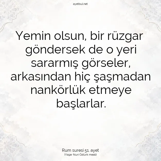 Ayetbul | Kuran Mealleri | Quran | Rum suresi 51. ayet