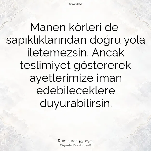 Ayetbul | Kuran Mealleri | Quran | Rum suresi 53. ayet