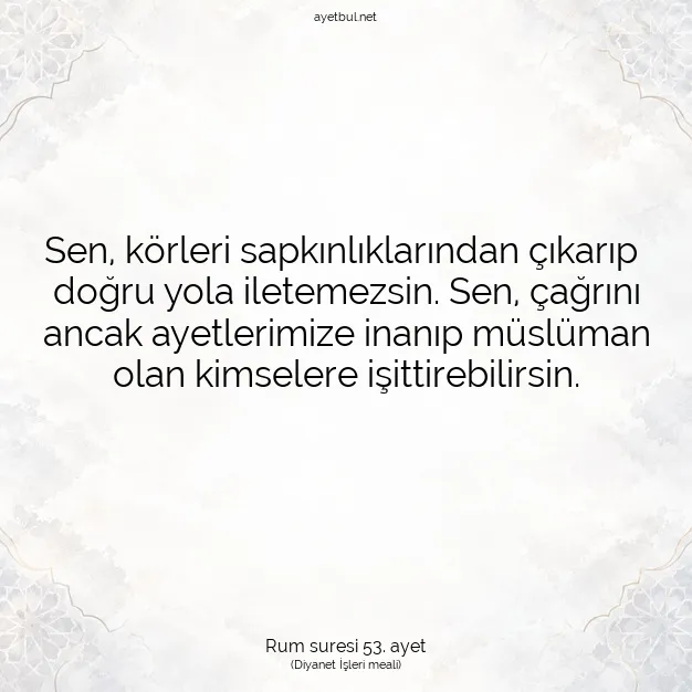 Ayetbul | Kuran Mealleri | Quran | Rum suresi 53. ayet
