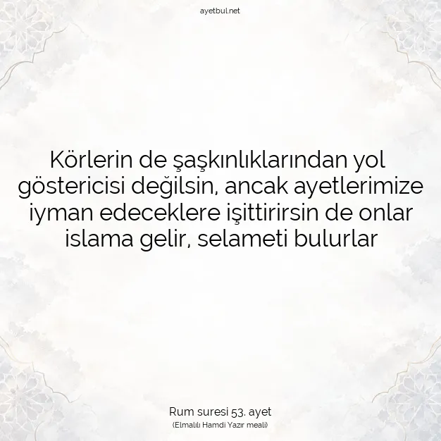 Ayetbul | Kuran Mealleri | Quran | Rum suresi 53. ayet