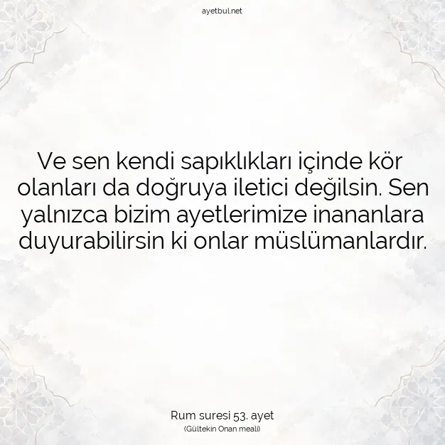 Ayetbul | Kuran Mealleri | Quran | Rum suresi 53. ayet