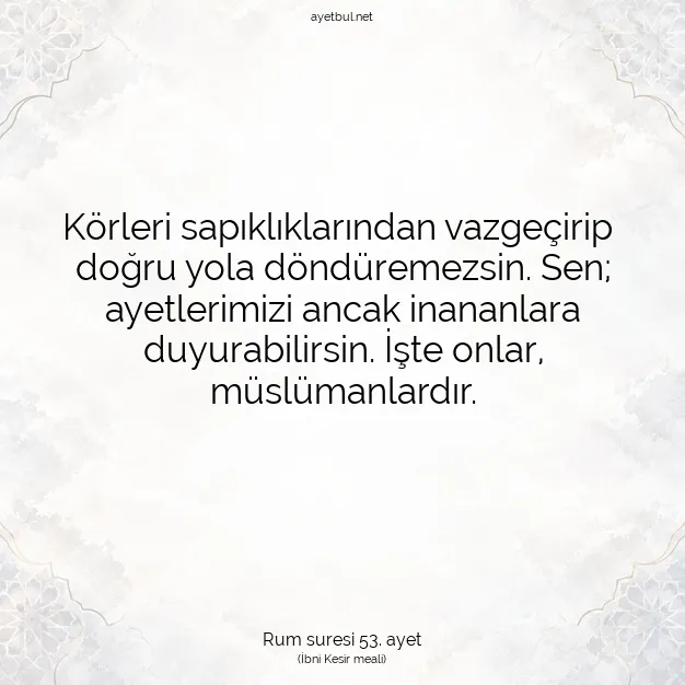 Ayetbul | Kuran Mealleri | Quran | Rum suresi 53. ayet