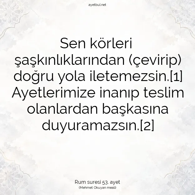 Ayetbul | Kuran Mealleri | Quran | Rum suresi 53. ayet