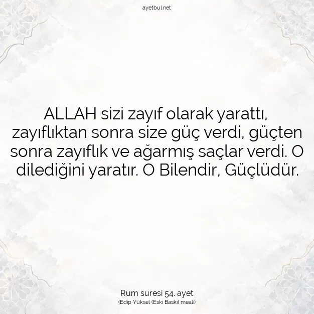 Ayetbul | Kuran Mealleri | Quran | Rum suresi 54. ayet