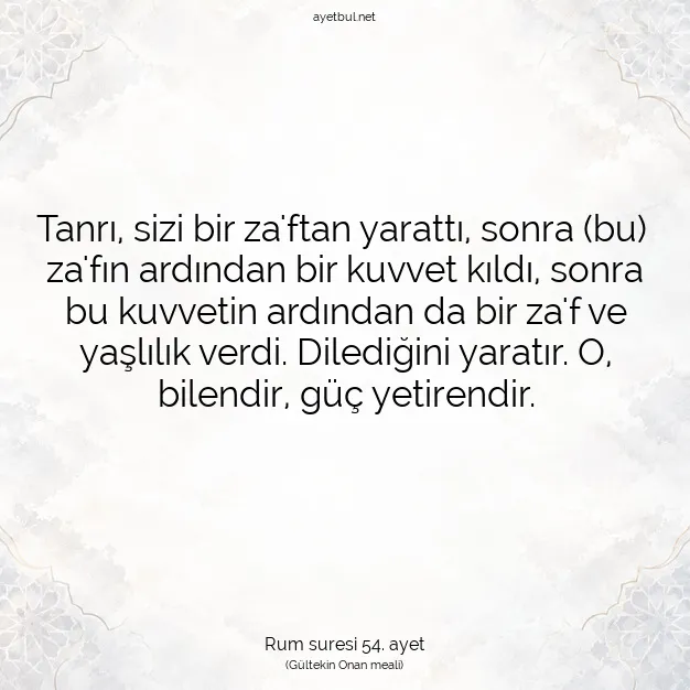 Ayetbul | Kuran Mealleri | Quran | Rum suresi 54. ayet