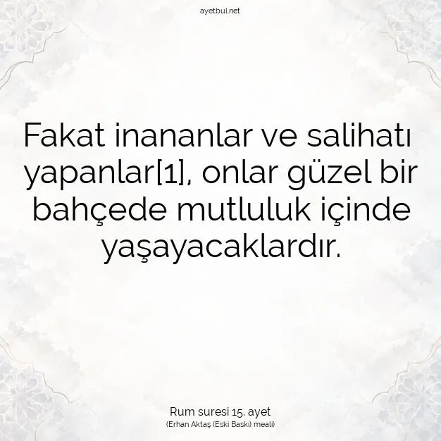 Ayetbul | Kuran Mealleri | Quran | Rum suresi 15. ayet