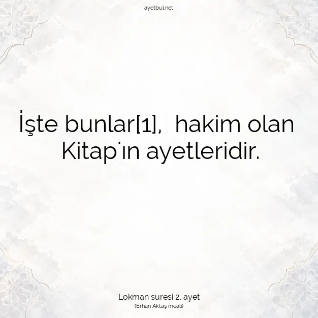 Ayetbul | Kuran Mealleri | Quran | Lokman suresi 2. ayet