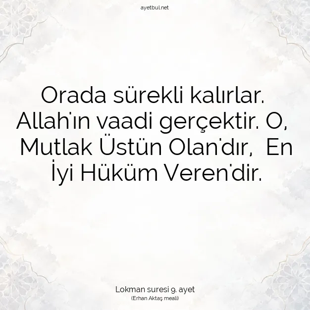 Ayetbul | Kuran Mealleri | Quran | Lokman suresi 9. ayet