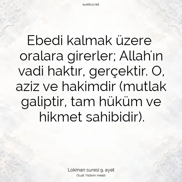 Ayetbul | Kuran Mealleri | Quran | Lokman suresi 9. ayet