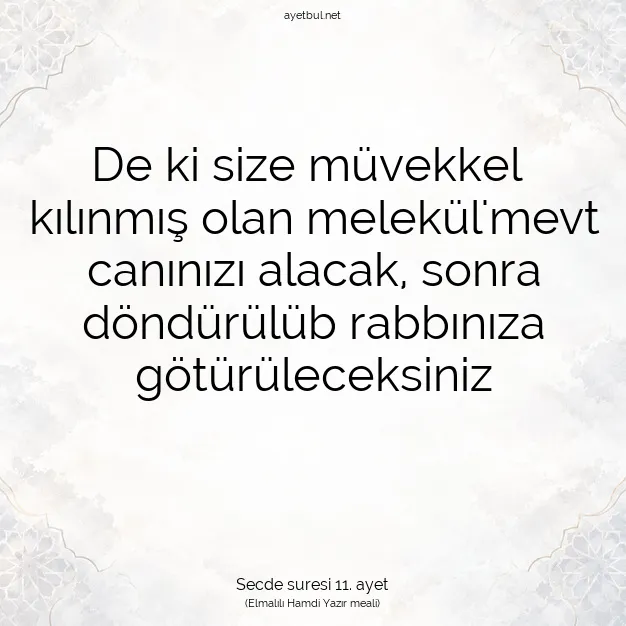 Ayetbul | Kuran Mealleri | Quran | Secde suresi 11. ayet