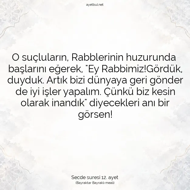 Ayetbul | Kuran Mealleri | Quran | Secde suresi 12. ayet