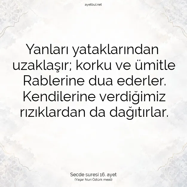 Ayetbul | Kuran Mealleri | Quran | Secde suresi 16. ayet
