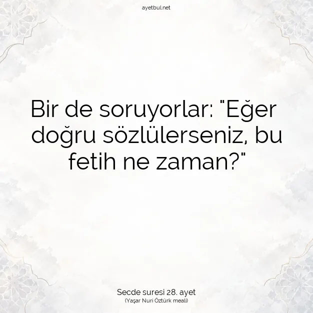 Ayetbul | Kuran Mealleri | Quran | Secde suresi 28. ayet