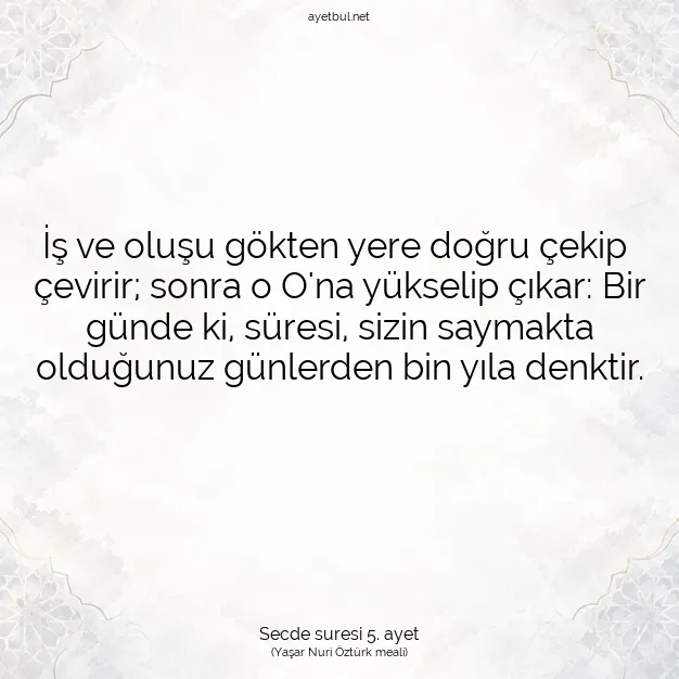 Ayetbul | Kuran Mealleri | Quran | Secde suresi 5. ayet
