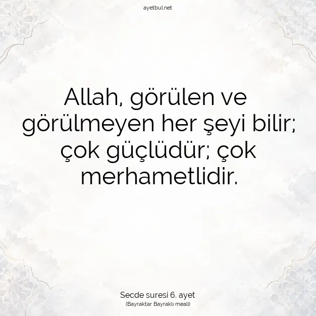 Ayetbul | Kuran Mealleri | Quran | Secde suresi 6. ayet