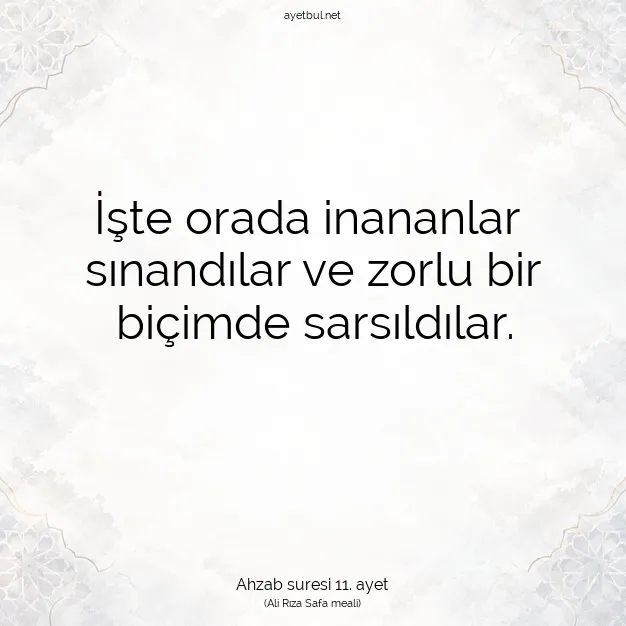 Ayetbul | Kuran Mealleri | Quran | Ahzab suresi 11. ayet