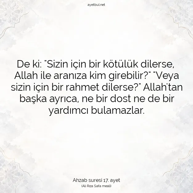 Ayetbul | Kuran Mealleri | Quran | Ahzab suresi 17. ayet