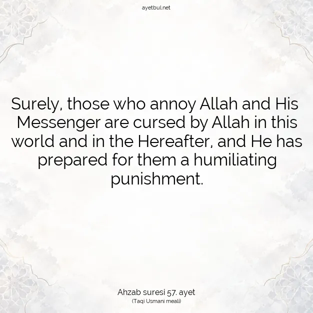 Ayetbul | Kuran Mealleri | Quran | Ahzab suresi 57. ayet
