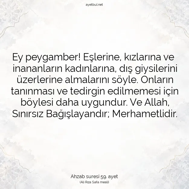 Ayetbul | Kuran Mealleri | Quran | Ahzab suresi 59. ayet