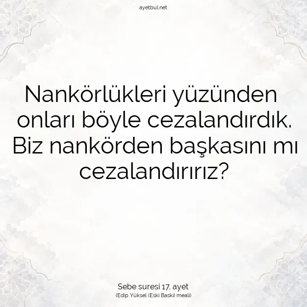 Ayetbul | Kuran Mealleri | Quran | Sebe suresi 17. ayet