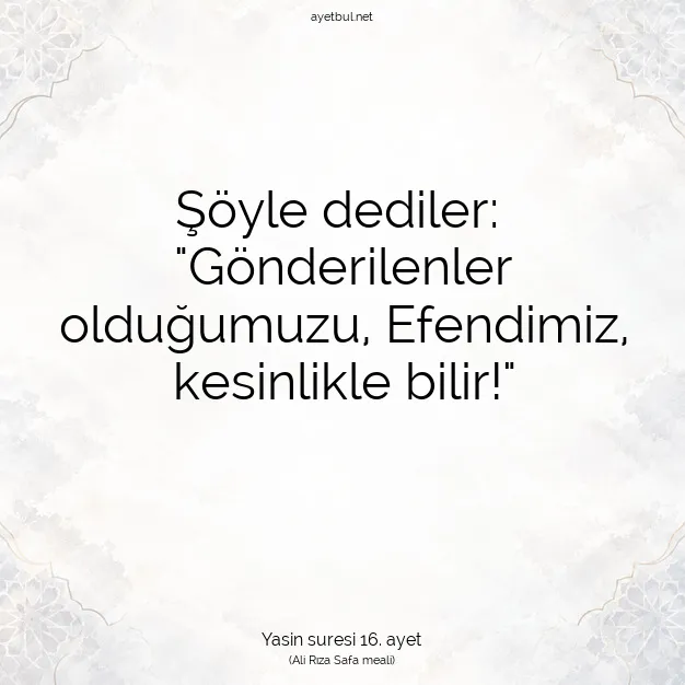 Ayetbul | Kuran Mealleri | Quran | Yasin suresi 16. ayet