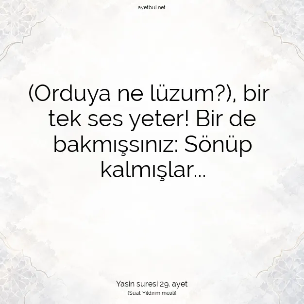 Ayetbul | Kuran Mealleri | Quran | Yasin suresi 29. ayet