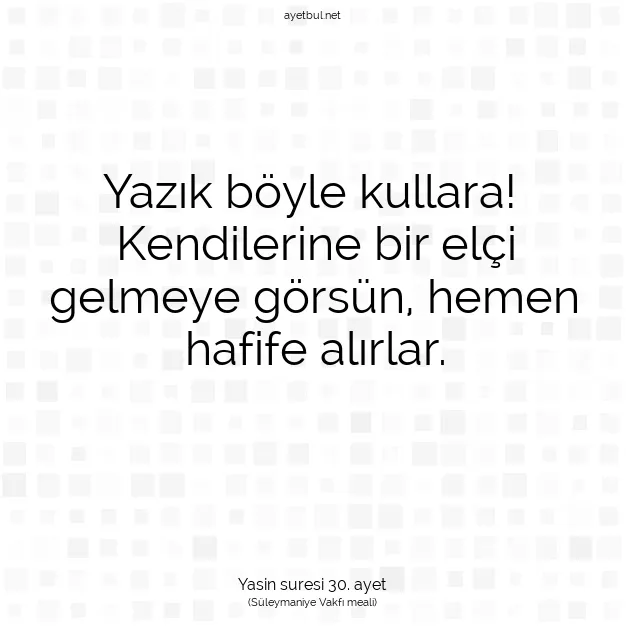 Ayetbul | Kuran Mealleri | Quran | Yasin suresi 30. ayet