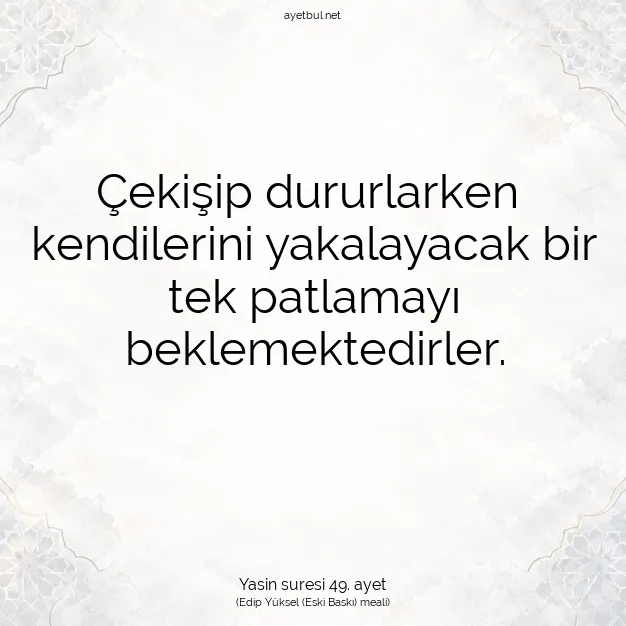 Ayetbul | Kuran Mealleri | Quran | Yasin suresi 49. ayet