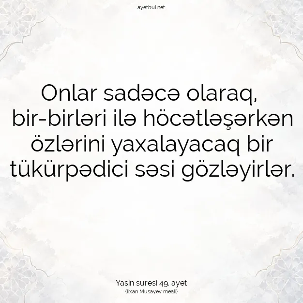 Ayetbul | Kuran Mealleri | Quran | Yasin suresi 49. ayet