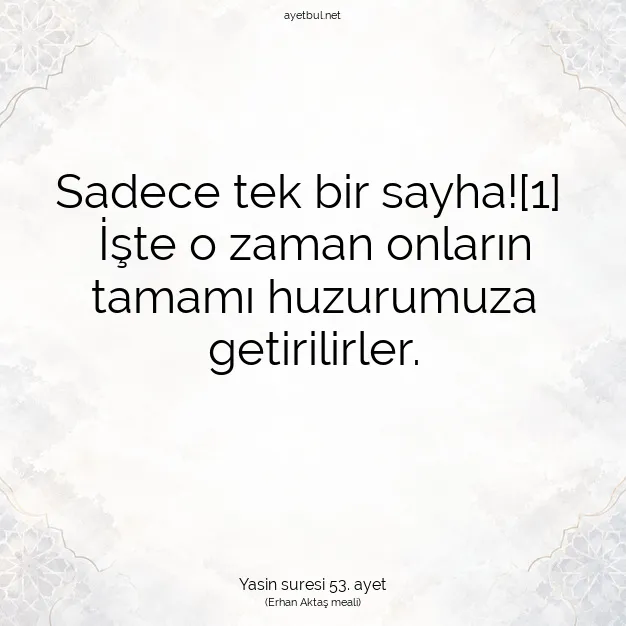 Ayetbul | Kuran Mealleri | Quran | Yasin suresi 53. ayet