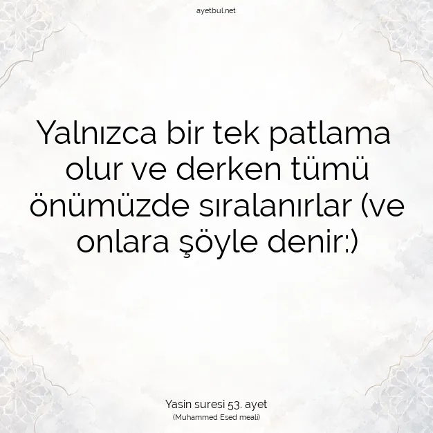 Ayetbul | Kuran Mealleri | Quran | Yasin suresi 53. ayet