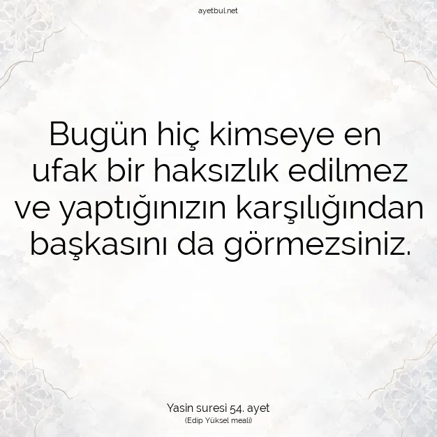 Ayetbul | Kuran Mealleri | Quran | Yasin suresi 54. ayet